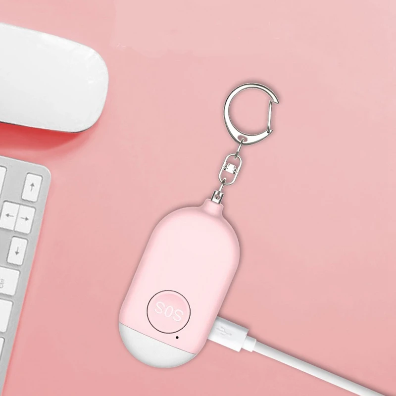 Personal Alarm Rechargeable Waterproof Emergency Self Defense SOS Alert Rape Whistle Safety Siren For Women Kids Elders