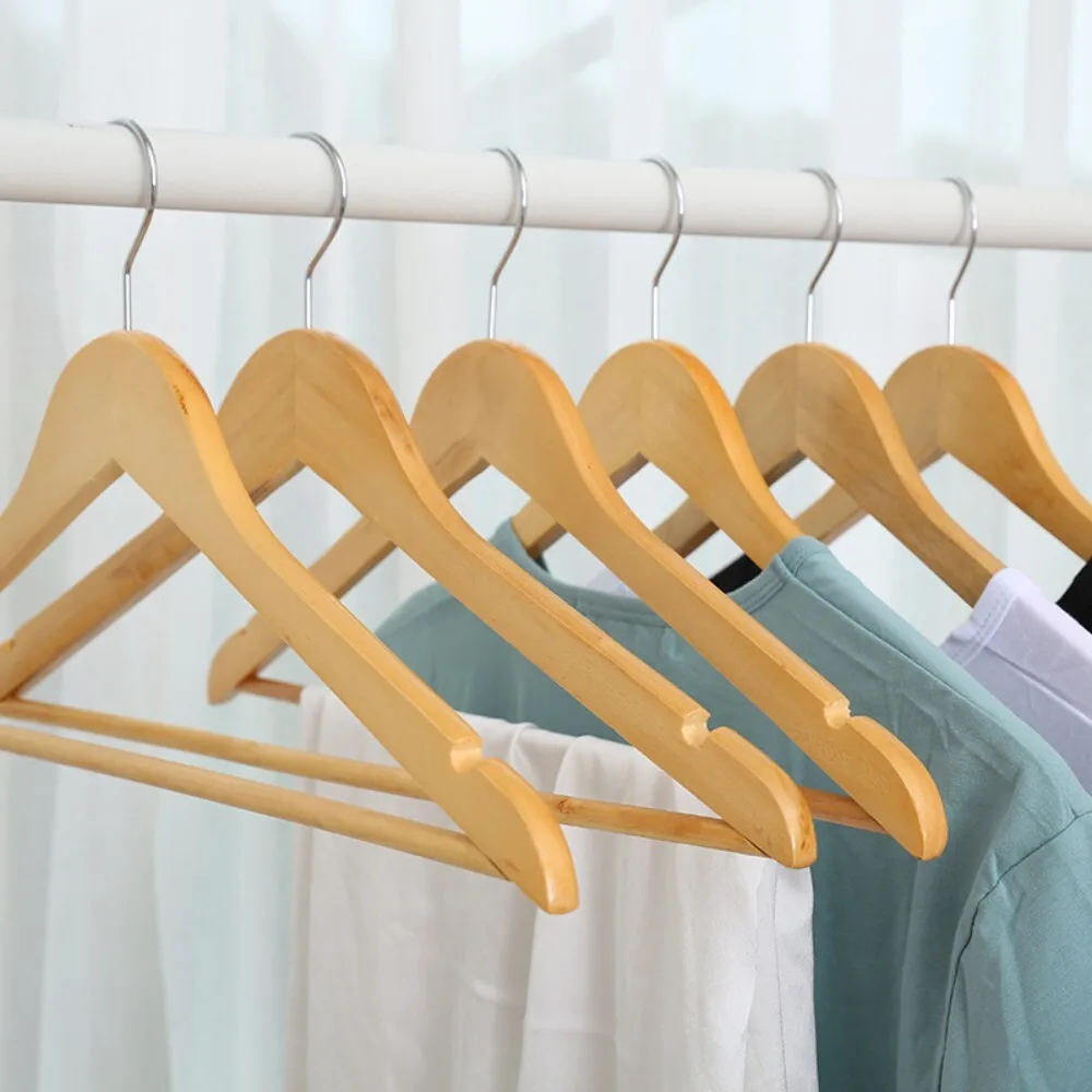 Solid Wood Clothes Hangers for Home Hotel Guesthouse Wedding Use Non Slip No Trace on Delicate Garments Durable Wood Hanger