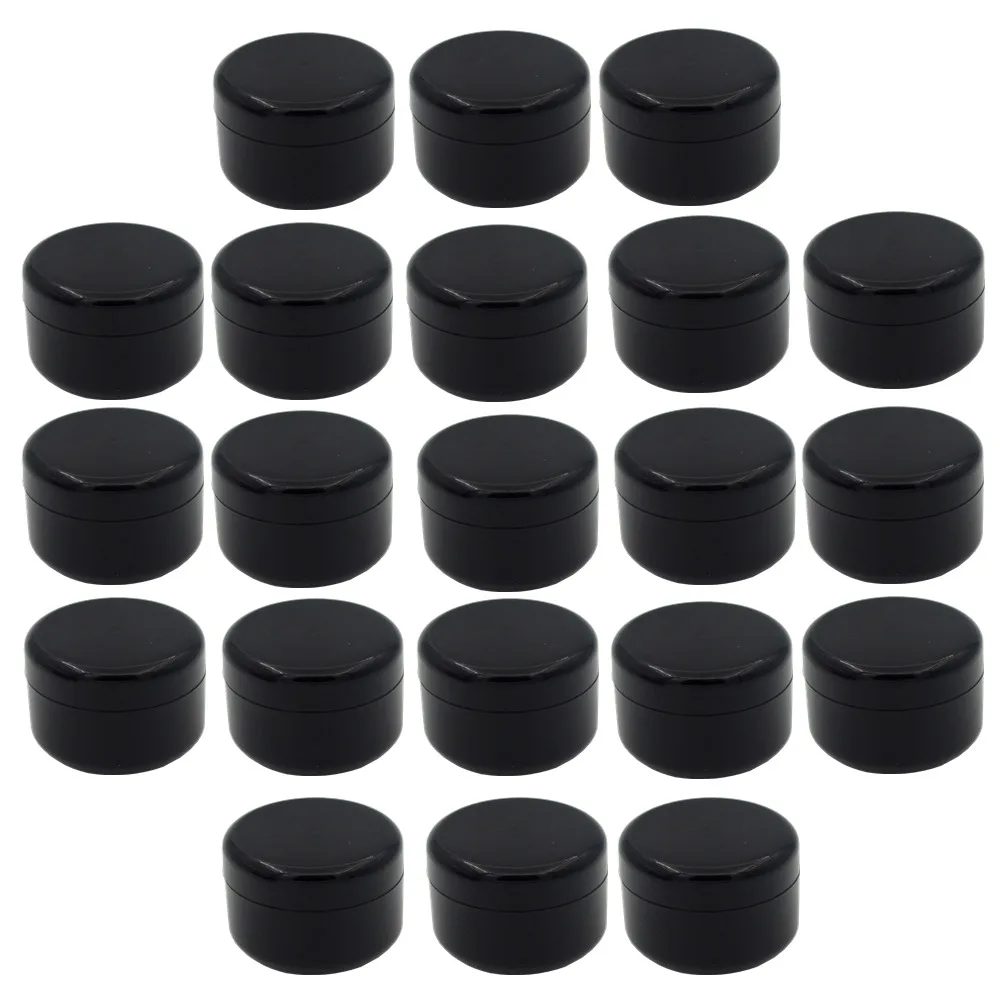 132 Pieces 20g Wholesale Plastic Cosmetic Cream Filling Jar Light Proof Nail Polish Packing Black Travel Empty Bottle