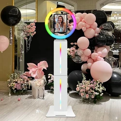 Portable Photobooth Machine Selfie with LED Light For 9.7'' 10.2'' 10.5'' 11'' 12.9'' 13'' iPad Photo Booth Station Birthday