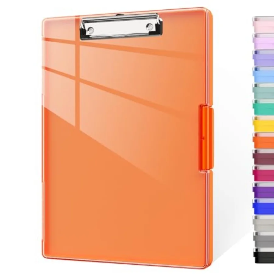 

Clipboard with Storage, 8.5 x 11 Clip Boards with 2 Storage, Clear Dry Erase Top Cover, Folio and Side Opening, High Capacity C