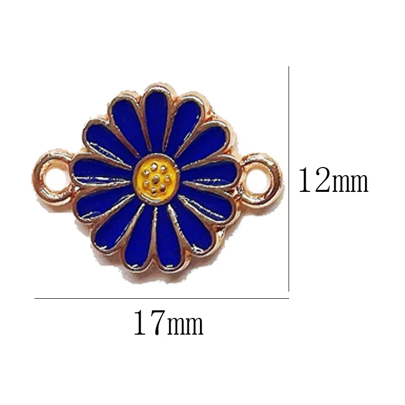 20 pcs/lot Fashion Sunflower Charms Bracelet Alloy Enamel Pendant Accessories for Women, Earrings/Necklace Handmade DIY Jewelry