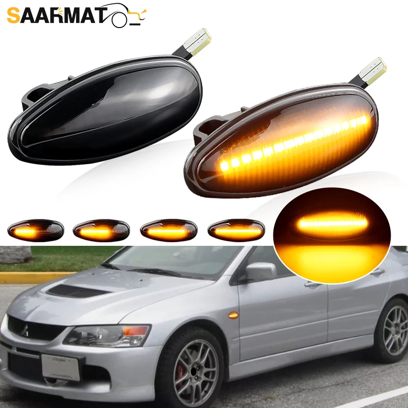 2x LED Dynamic Side Marker Lights Turn Signal Lamps For Mitsubishi Lancer 8 Montero 3 Pajero 3 Outlander 1 Delica 4 i Miev Space