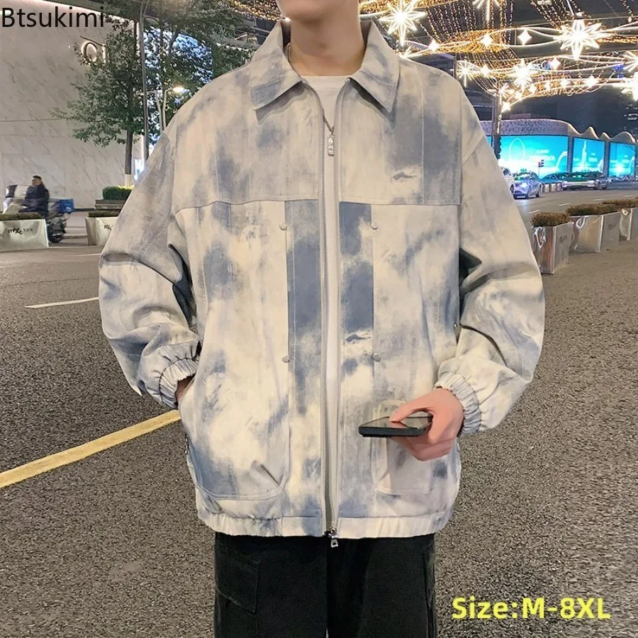 

Spring Autumn New Men's Oversized Loose Coats Vintage Casual Cargo Jackets Streetwear Korean Style Trendy Versatile Men Clothing