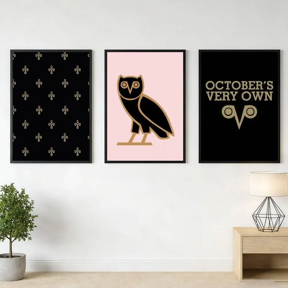 D-DrakeS-ES OVO OWL Poster Stickers Art Print Retro Vintage Wall Decor HD Living Room Home Office Gift Occasion