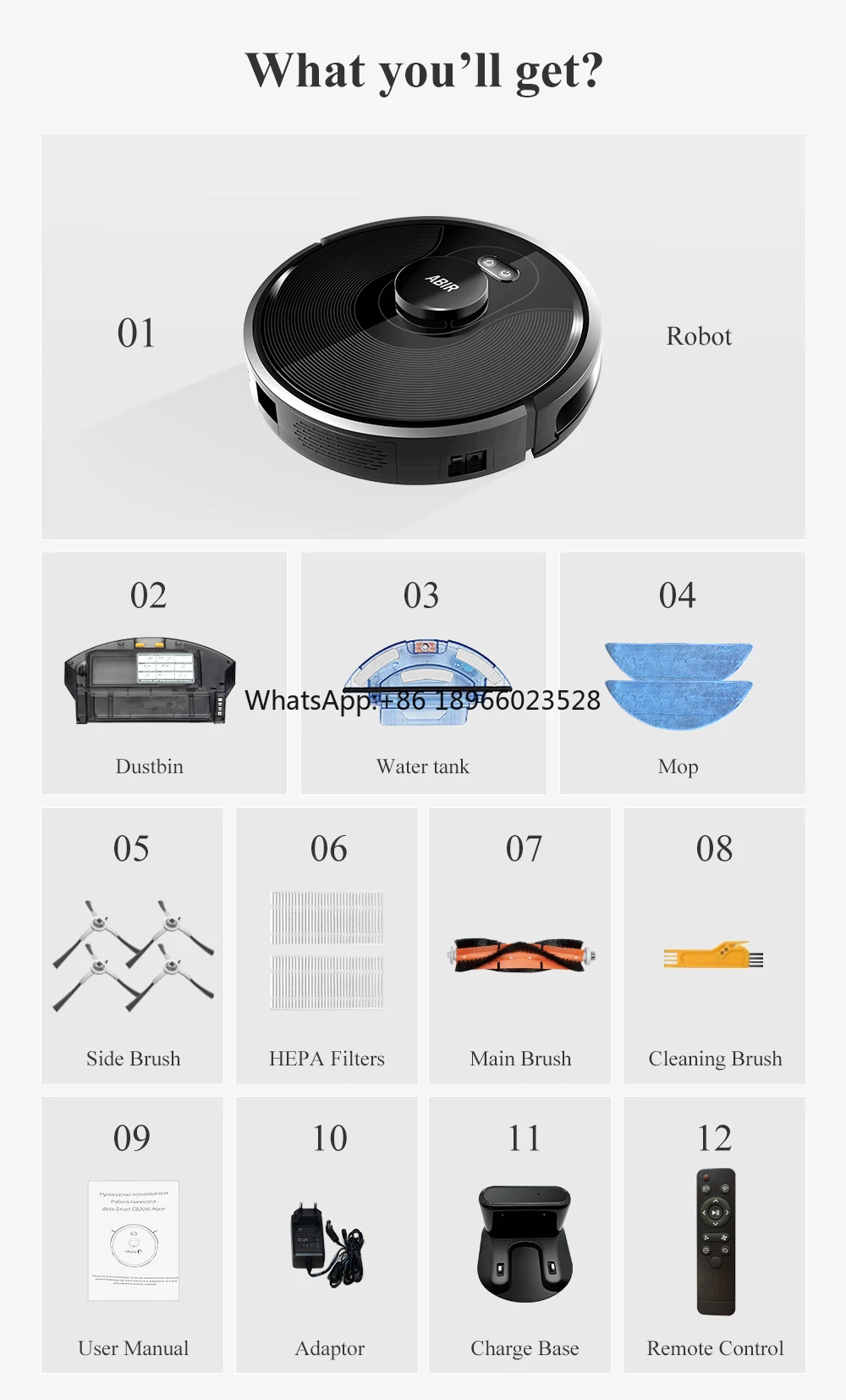 ABIR X8 powerful suction Sweeping Mop Floor dry and wet Vacuum Cleaner Robot with UV lamp Hot sale from factory OEM ODM