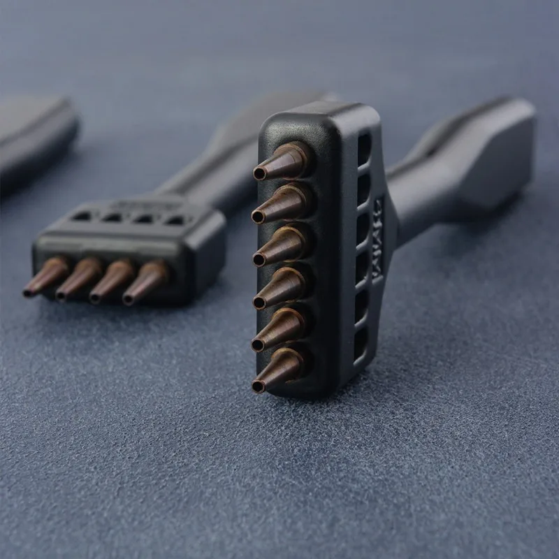 4mm/5mm/6mm Leather Products Process Round Holes Row Punch Head DIY Leather Crafts Hand Stitching Hole Auxiliary Punching Tools