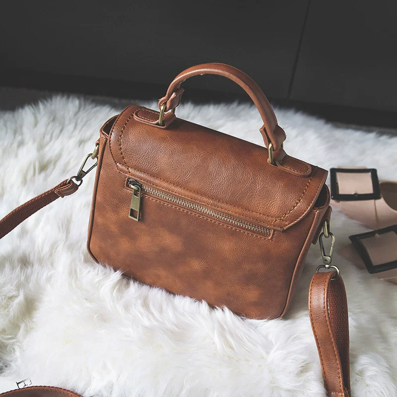 2025 جديد ريترو مربع حقيبة يد بولي Leather الجلود ريترو قفل إغلاق العصرية حقيبة كروسبودي للنساء حقيبة صغيرة بسيطة ita حقيبة #4