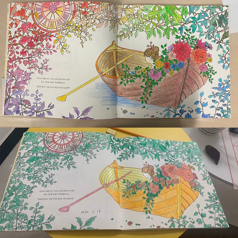 Time Cabin Adult Stress Relief Coloring Book adult Relieve Stress Painting Drawing Girl coloring hand drawn notebook