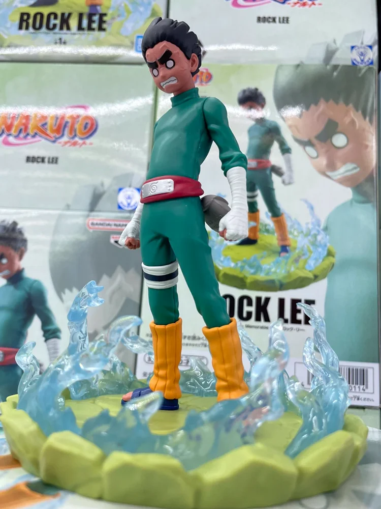 Genuine In Stock Bandai Banpresto Naruto Rock Lee Memorable Saga Anime Figure Model Boys Collectible Toys Kids Gift