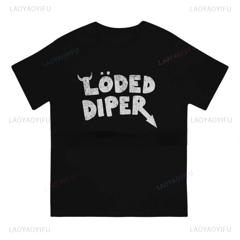 Loded Diaper Classic Hot Sale TShirt Heavy Black Metal Casual Tee Unisex Summer Short-sleev Print Tops Vintage Streetwear Shirt