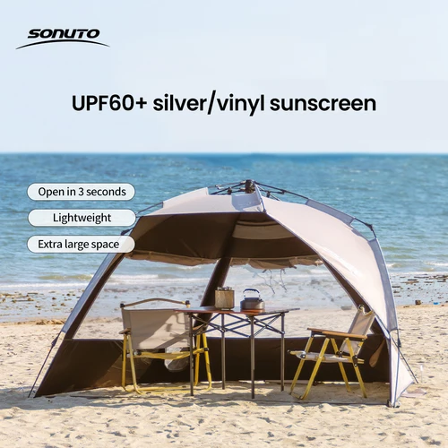 Imagen 1 del producto Sonuto-tienda de campaña de un toque, 3-4P, apertura automática rápida, para playa, pesca, viaje familiar, Picnic, parque, sombra Anti-UV