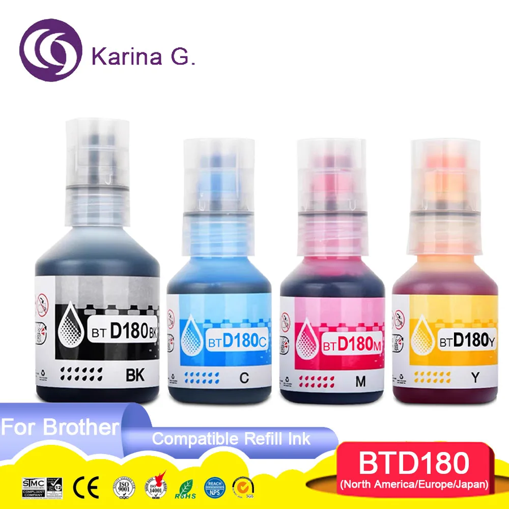BTD180 BTD-180 Совместимая бутылка на водной основе сменные чернила Tintas для принтера Brother DCP-T580DW DCP-T583DW/DCP-T780DW