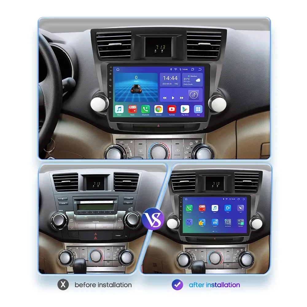 Android Navigation Suitable for 07-13  Highlander Navigator Car MP5 Player All-in-One GPS