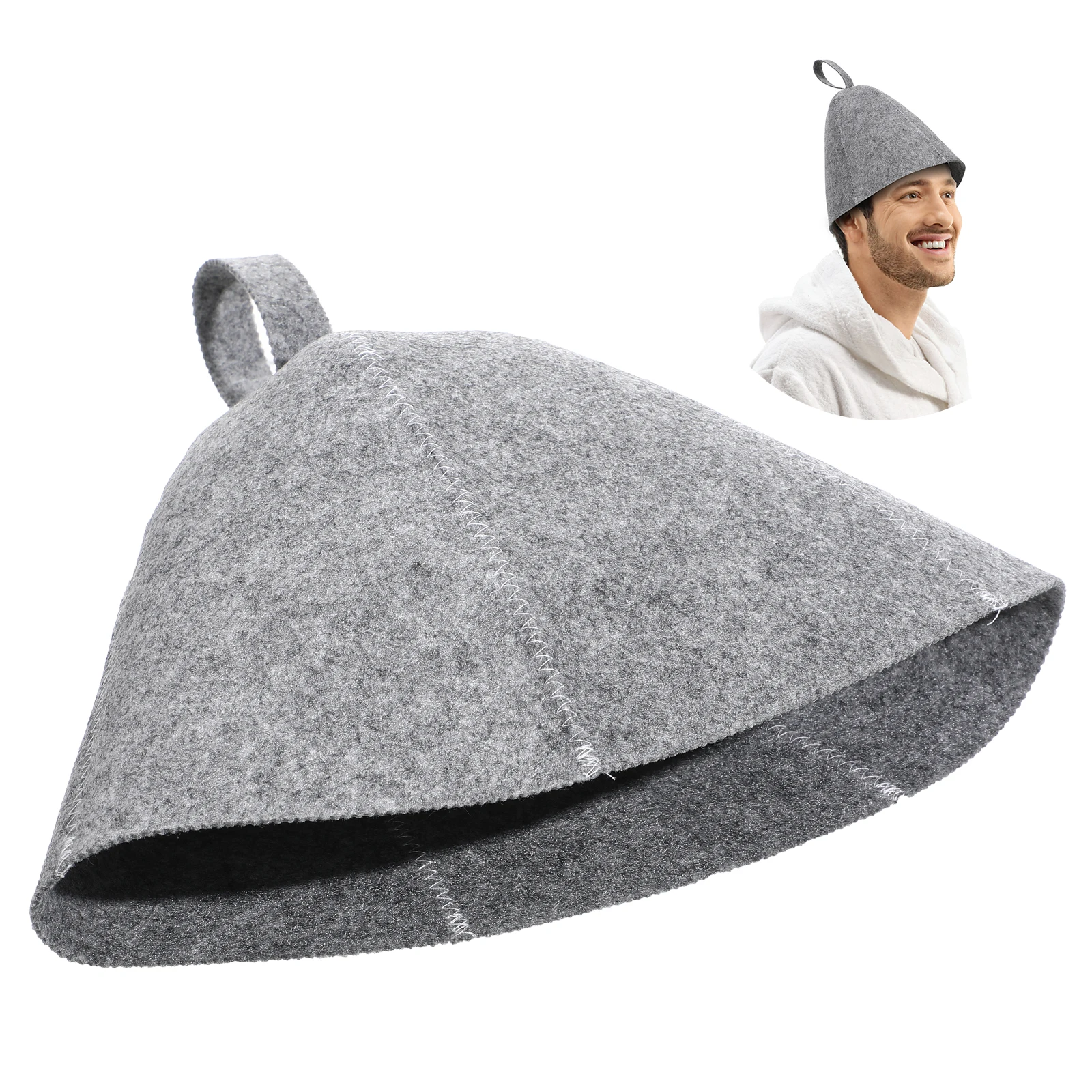 

2 pcs Women Shower Large Men Spa For Women Felt Relaxation Shower Cap Sauna Hat For Men Felt Sauna Hat Bath