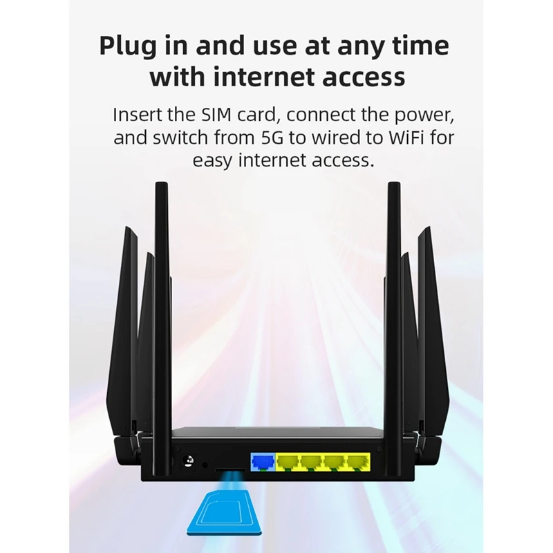 Router Wifi di grado industriale 5G 1200Mbps 5G CPE staccabile 8 Antenna sblocca Modem rete a banda larga portatile WAN spina europea durevole