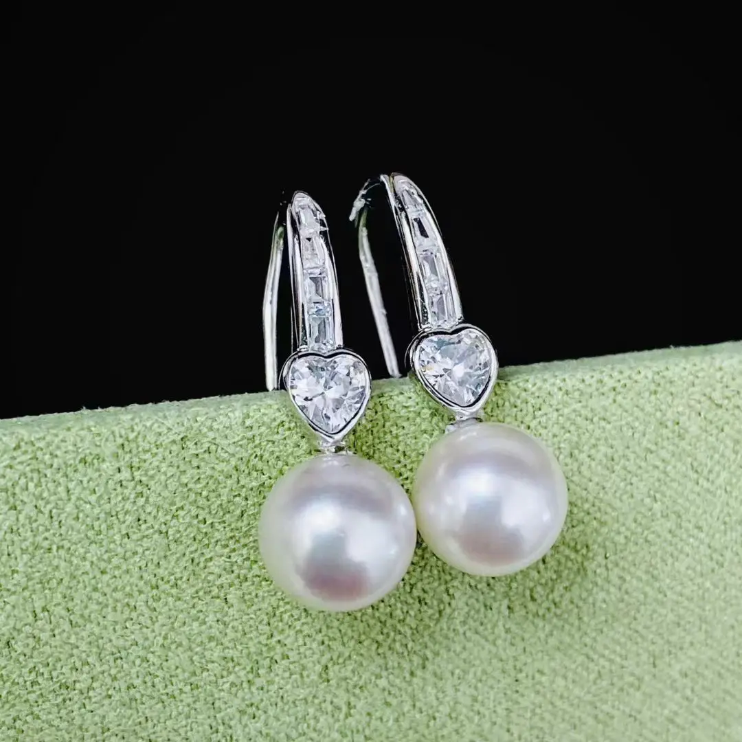 

Wholesale S925 Sterling Silver Earrings Mount Findings Settings Base Mounting Parts Accessory for 7-8mm Pearls 5 pairs/lot