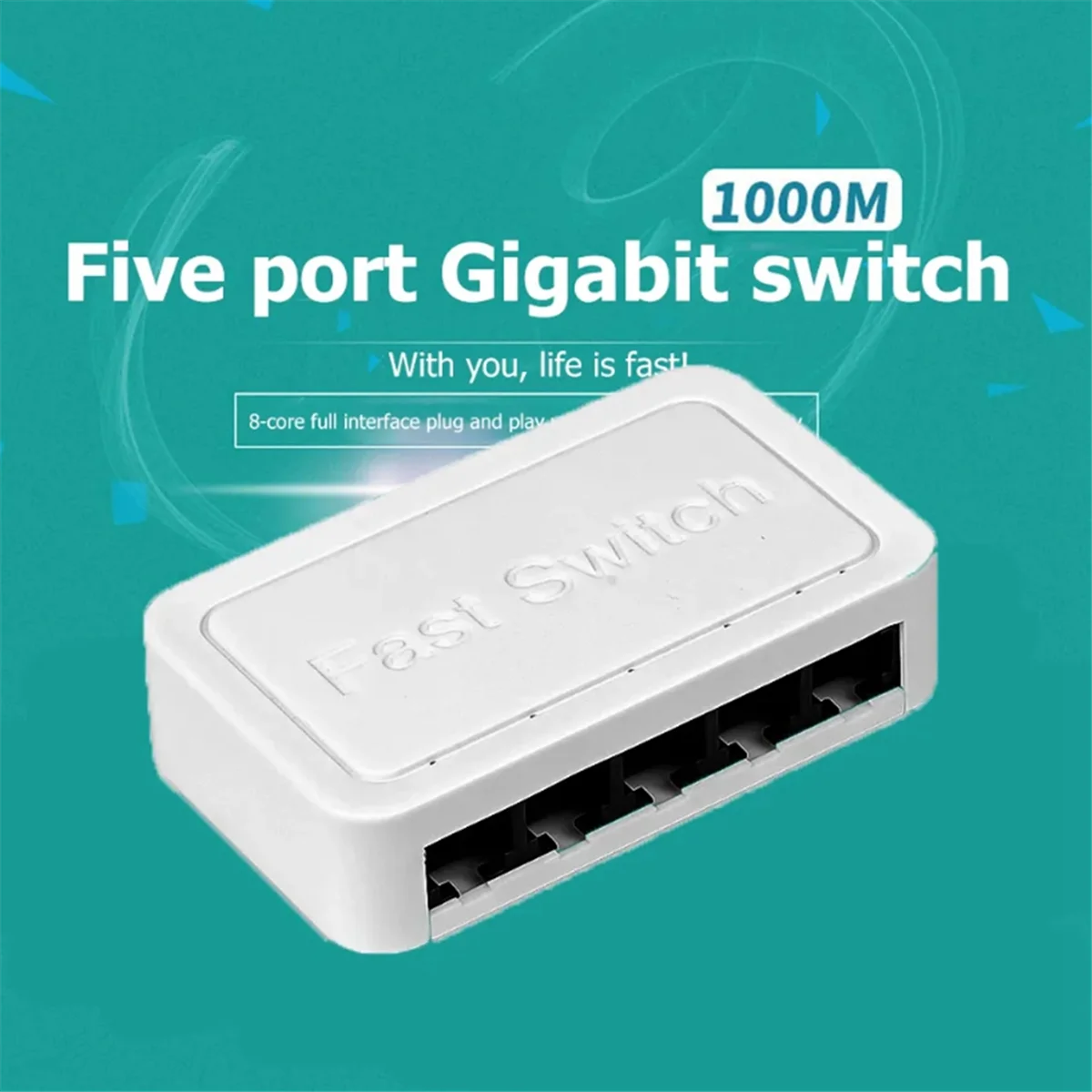 ABDX-1000Mbps Mini Gigabit Netwerk Switch 5-poorts Ethernet Switch Internet Splitter Plug en Play RJ45 Hub
