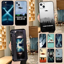 The X Files I want to Believe Phone Case For iPhone 11 12 13 14 15 16 Pro Max mini Back Cover For iPhone XR X XS Max Plus