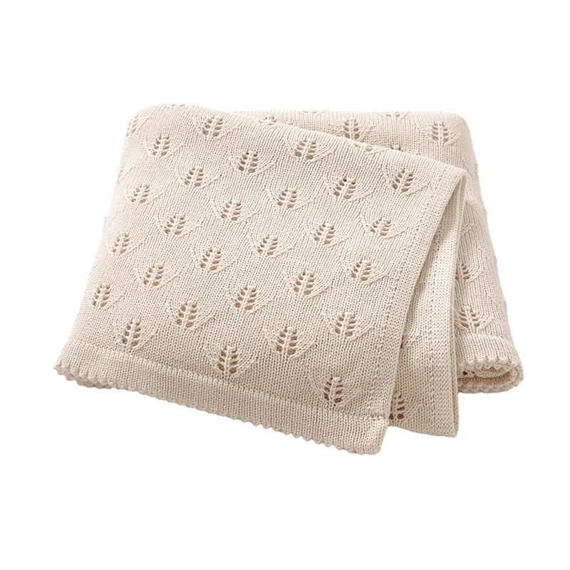 

Baby Blankets Cotton Knit Newborn Boys Girls Bedding Cellular 90*70cm Infantil Stroller Swaddling Wrap Plaid Fashion Solid Color