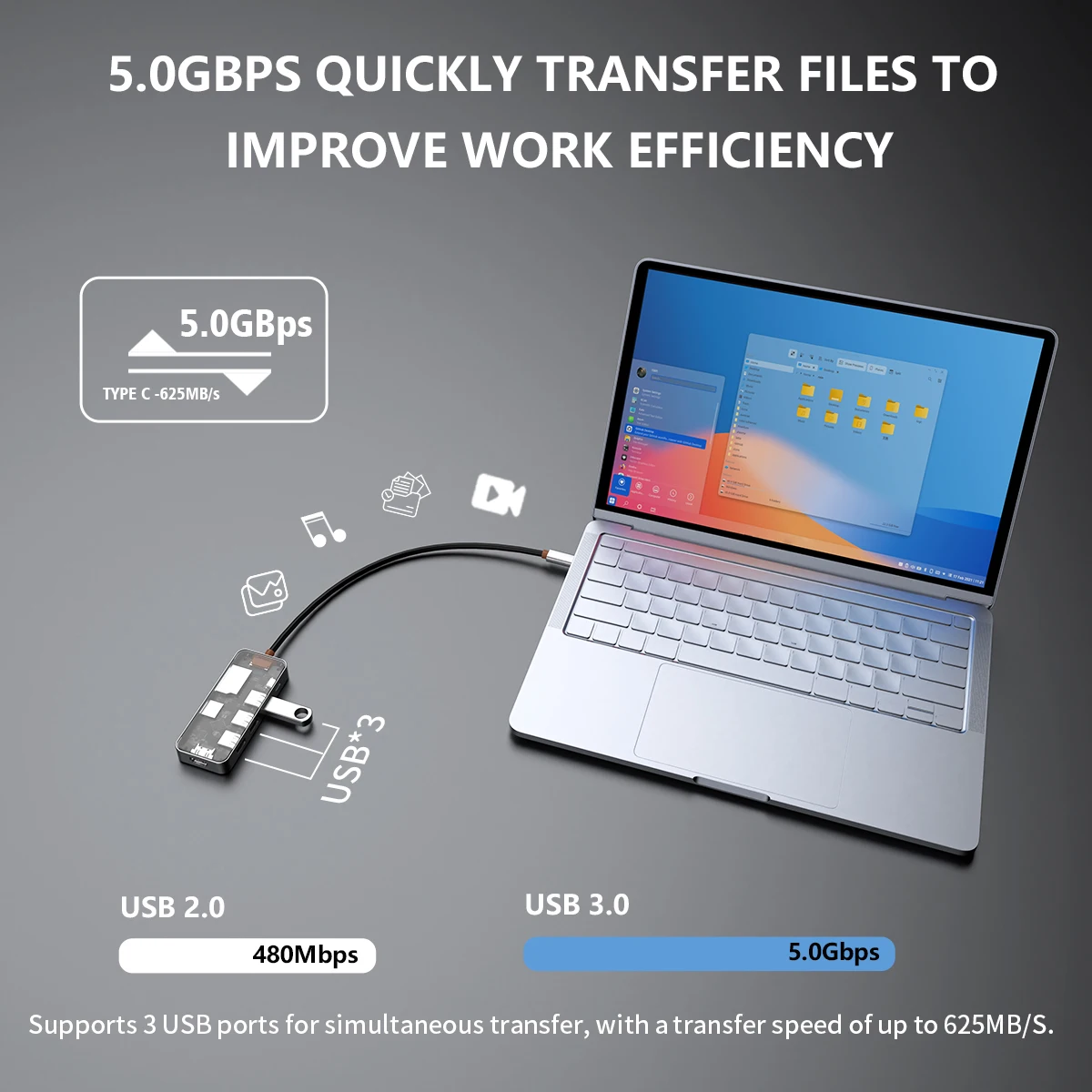 Док-станция 7 в 1 Type C USB3.0 HUB USB C к HDTV 4K60Hz PD100W Адаптер для чтения карт Micro SD Конвертер для ноутбука и телефона Macbook