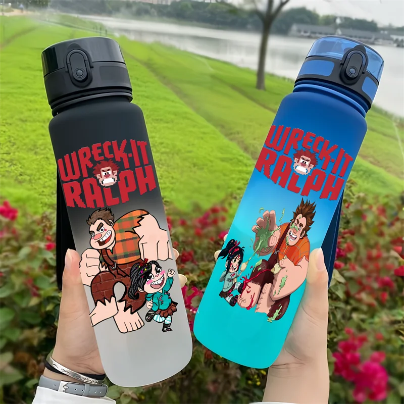 Wreck-It Ralph 650ml Cartoon Characters Portable Water Cup Large Capacity Outdoor Sports Plastic Leak-proof Water Bottle Gift