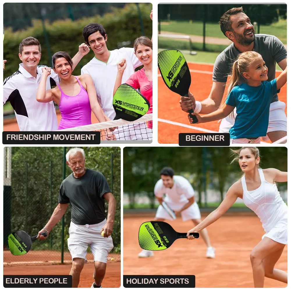 Racchette da pickleball Set da pickleball leggero con borsa da trasporto portatile 4 palline portatili per esercizi indoor e outdoor