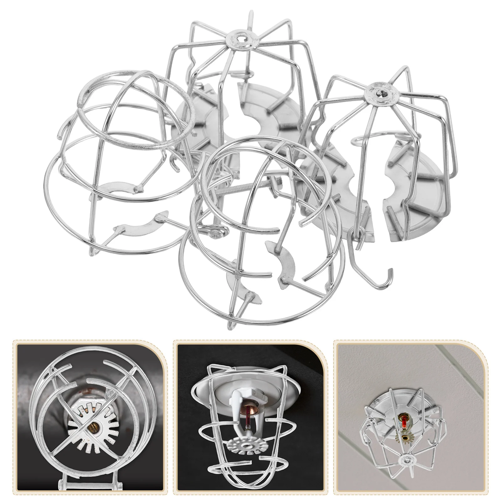 4 Buah Pelindung Kepala Sprinkler Kebakaran Logam Baja Tahan Karat untuk Sprinkler Kebakaran Komersial Perumahan