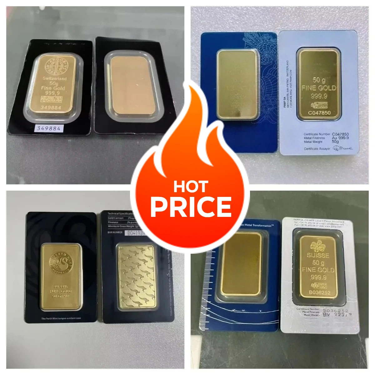 

2025 Gold Bar copper Non-magnetic 1oz/2.5g/5g/10g/20g/50g/100g Sealed packing 24k Gold Plated Bullion minted Bar Unique Serial