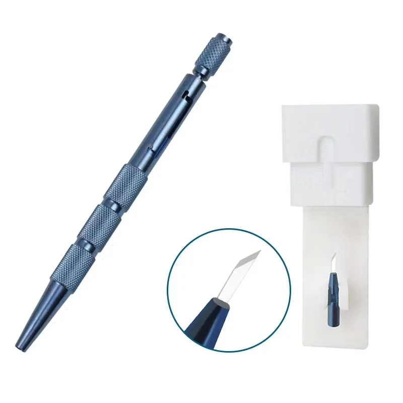 Double Edge Blade Sapphire Blade Hair Implant Pen Titanium Alloy Handle Planting Hair Tool Surgical Tool