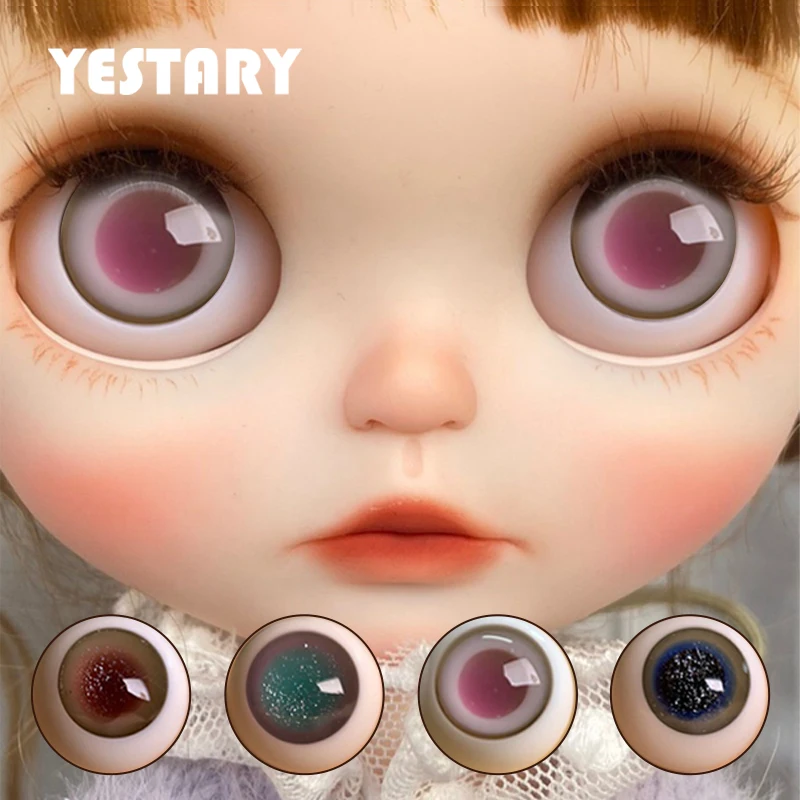 

YESTARY BJD Eyes For Toys Doll Accessories 1/8 Moveable Glass Eye 10MM Black Pearl Sparkling Eyes For Dolls Crafts BJD Doll Eyes