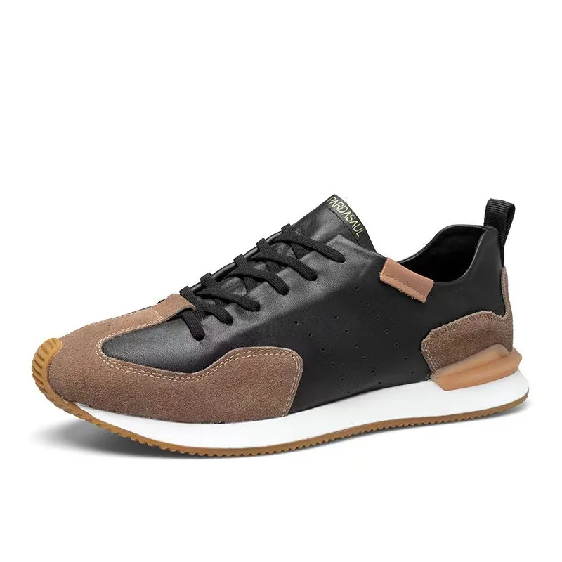 Moda masculina sapatos casuais de couro branco dos homens tênis de corrida ao ar livre sapatos de caminhada novo anti-skid wear sapato esportivo masculino