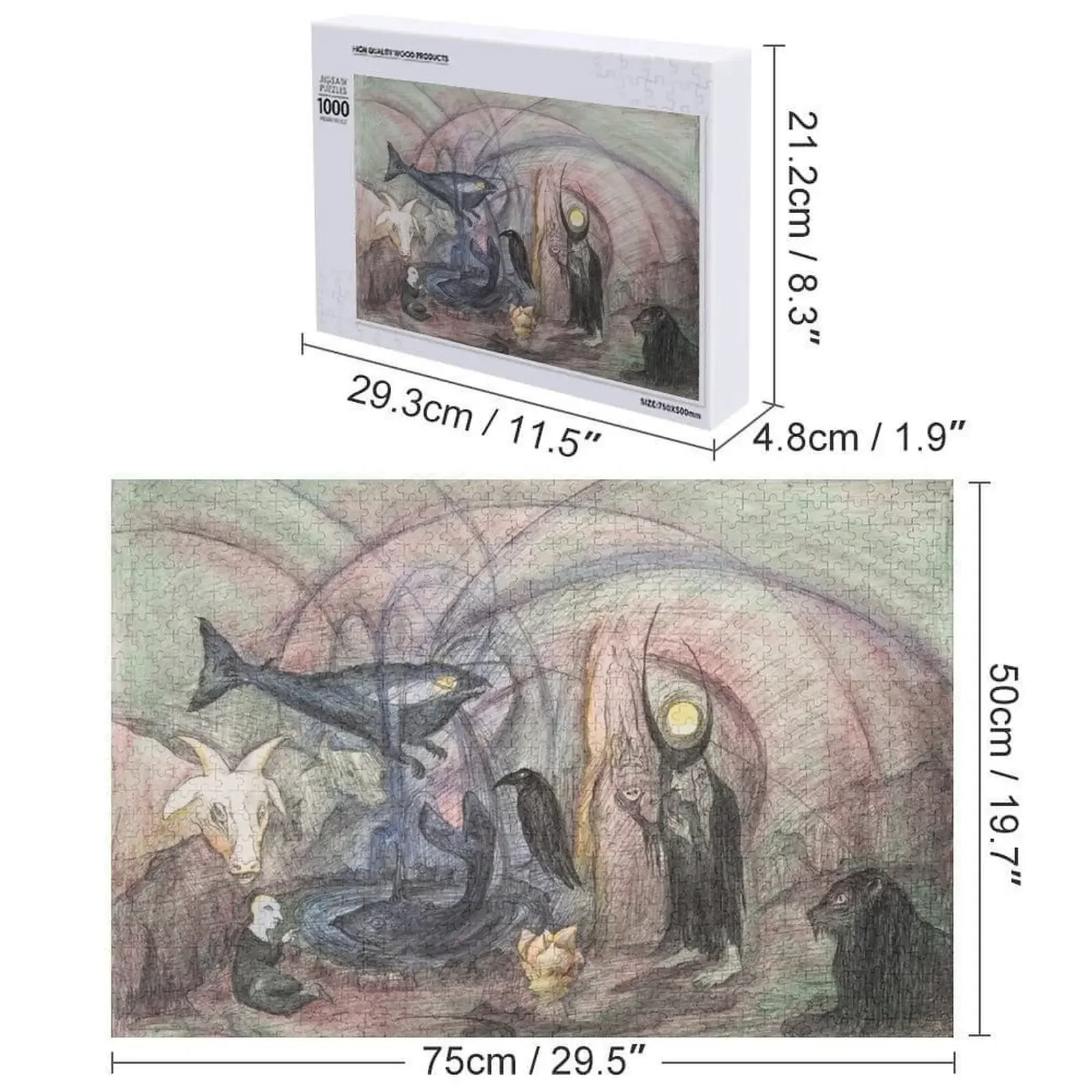 ليونورا كارينجتون شوربة الغراب (1997) MutualArt بازل قطع هدايا شخصية اسم خشبي الخشب صور لغز شخصي #6