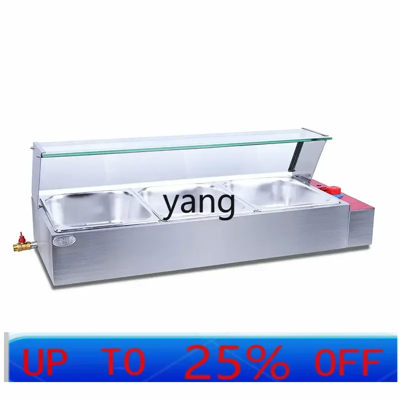 

CX Commercial Desktop Stainless Steel Fast Food Truck with Glass Cover Electric Thermal Insulation Soup Pool