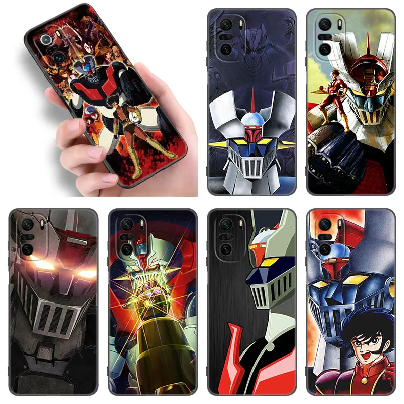 Anime Mazinger Z Black Silicone Phone Case For Xiaomi POCO X3 X4 NFC F4 GT F5 F6 M3 M4 M6 X5 X6 Pro 5G M5 C55 C65