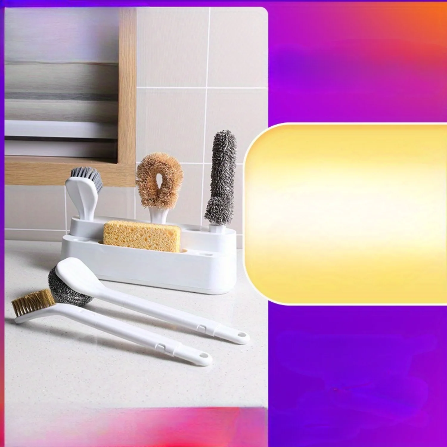 Cleaning Brush Set - Durable Plastic Scrubbers for Pot & Dish Cleaning, Non-Toxic, Ideal Tool for Scrubbing Brush