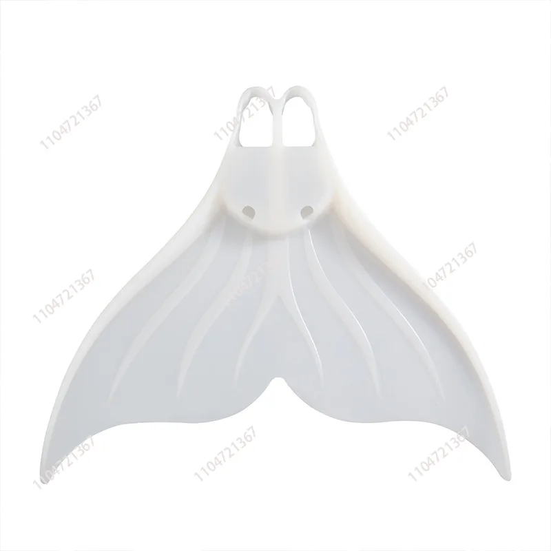 Mermaid flippers white silicone single webbed free diving swimming diving training fish tail short flippers