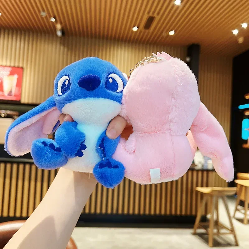 Disney Stitch Plush  Keychain Cute Anime Cartoon Fashion Portable Plushie Toys Car Key Pendant Knapsack Room Decoration Gifts