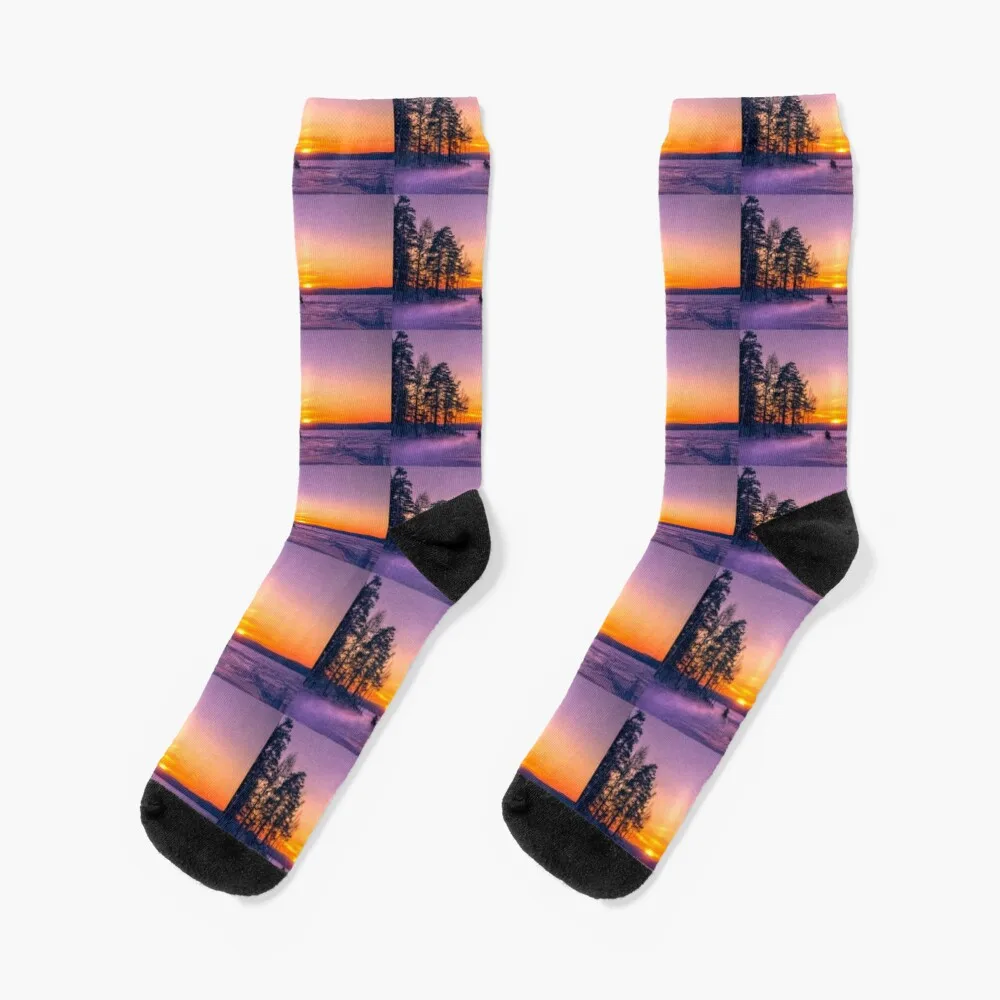 

The snow mobile race toward the Sun pillar Socks Women'S Funny Socks Thermal Socks For Men Christmas Gift For Men