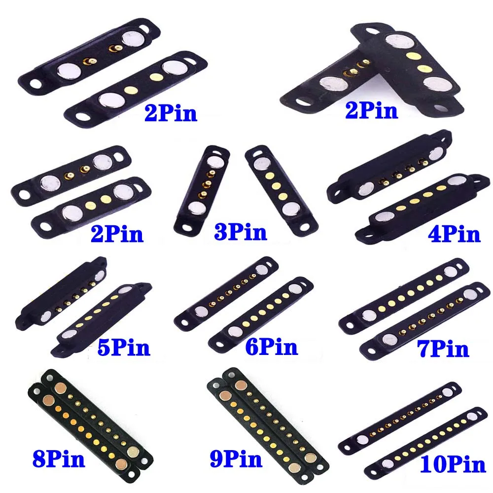 

DC Magnetic Pogo Pin Connector 2Pin 3Pin 4Pin 5Pin 6Pin 7P 8P 9P 10Pin Male Female Spring Loaded DC Power Socket With Ears