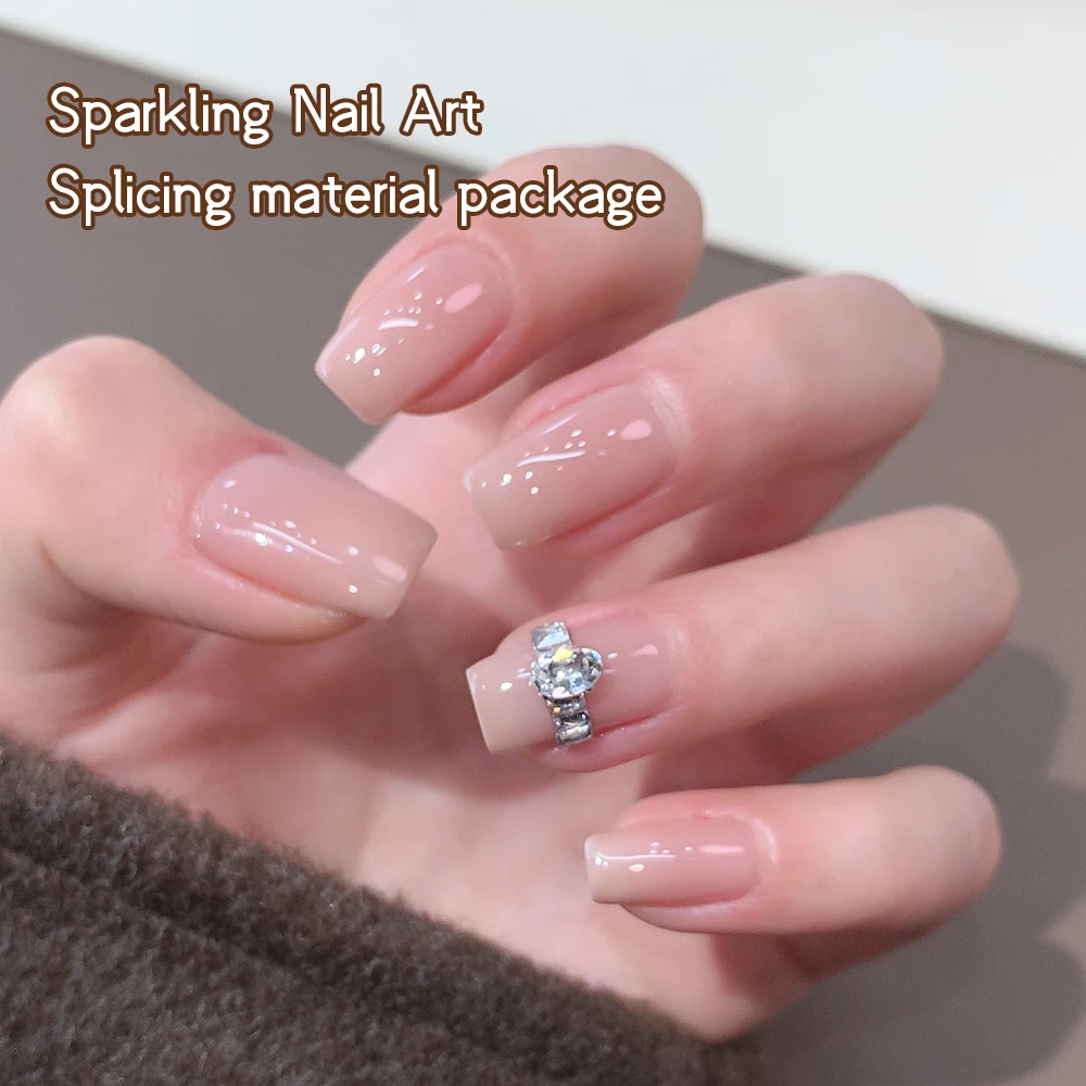 Kaniu Nuovo Kit di Accessori per Nail Art Scintillanti: Strumento per Unghie con Effetto Flash, Anello Diamantato Scintillante e Materiale per Decorazioni