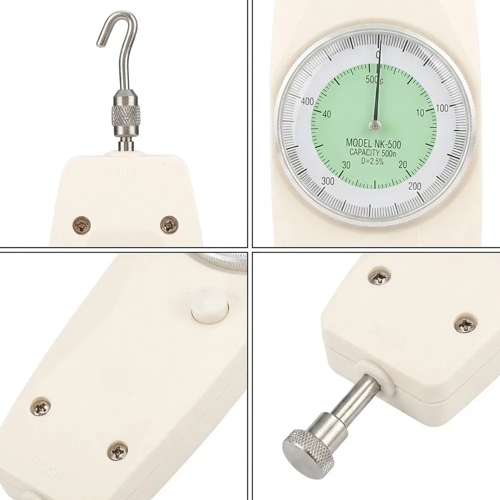 1 Piece 500N Push Pull Force Gauge Pointer Dynamometer For NK-500 Tensile Compression Testing Meter Industrial Instrument