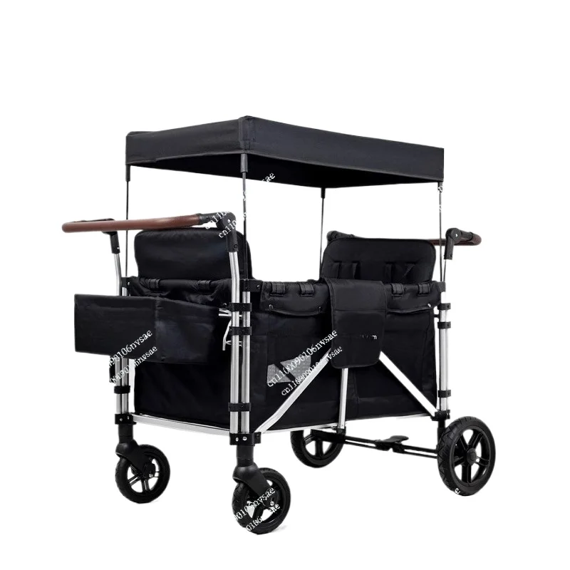 

Twin stroller, two-child artifact, children can sit and lie down outdoors, four-seat widened camper