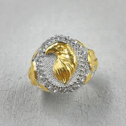 Creative Round Eagle Men's stainless steel Ring with rhinestone For Party Engagement Wedding Jewelry Male Hand