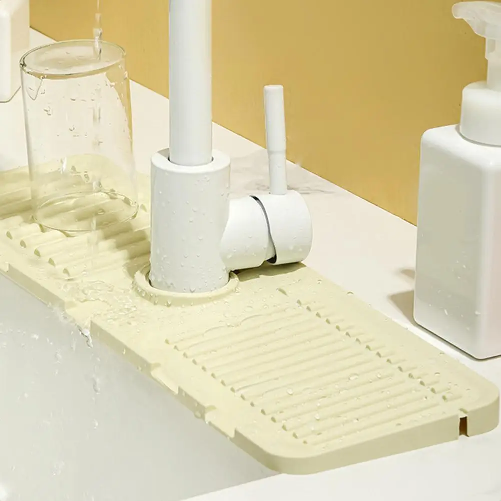 Kitchen Faucet Splash Pad Silicone Sink Faucet Splash Guard Mat Sponge Drain Pad Countertop Protector Bath Kitchen Gadgets Tools