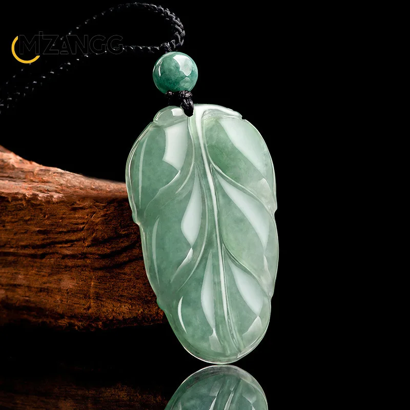 Pendentif en huile de jadéite naturelle du Myanmar pour hommes et femmes, cuir chevelu vert, mode simple, collier diversifié, cadeaux de vacances