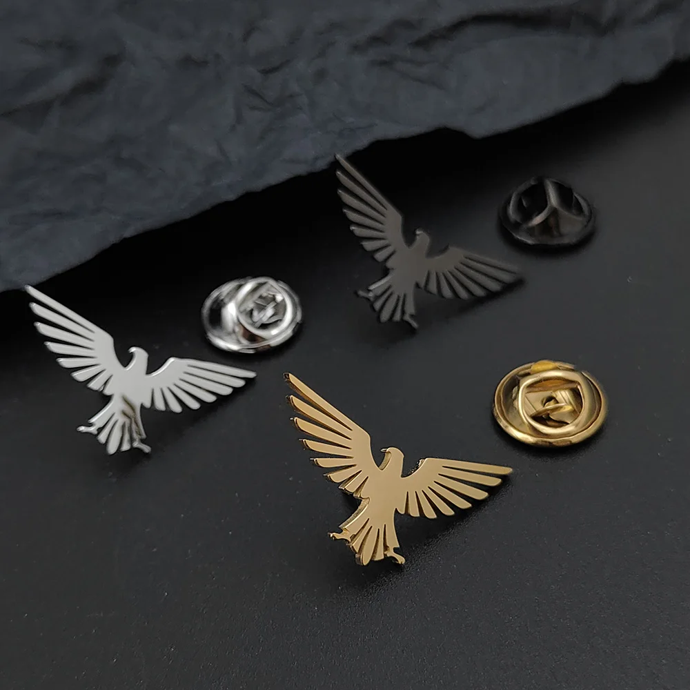 Phoenix Flamingo Gold Plated Badge, Men\'s Suit Brooch, Black Lapel Pin, Clothing Accessories Set, Halloween Gift