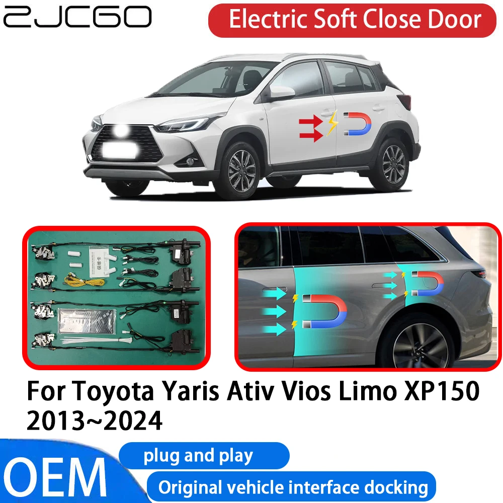 

ZJCGO for Toyota Yaris Ativ Vios Limo XP150 2013-2024 Car Automatic Electric Soft Close Door Closer System OEM Plug and Play