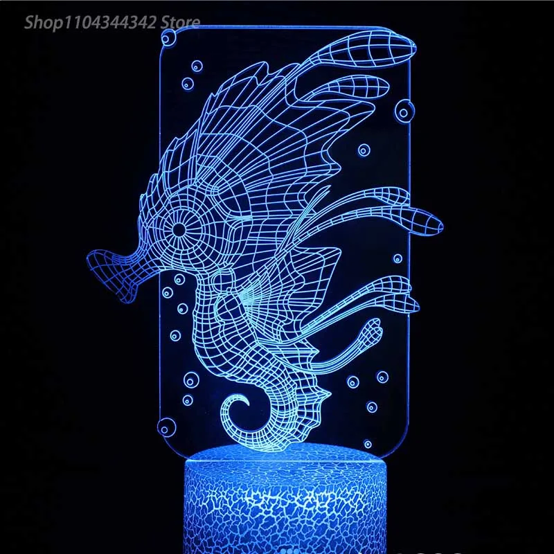 Medusa de pez dorado acrílico 3D, luz nocturna única DIY, sala de estar, dormitorio, regalo creativo para padres e hijos, luz decorativa, atmósfera USB