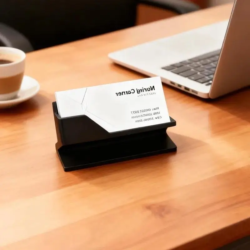

1pc Minimalist Business Card Holder, Plastic Desktop Organizer For Storing And Displaying Your Cards - Suitable For Any Size